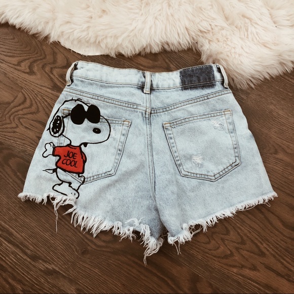 Bershka | Shorts | Bershka Joe Cool Snoopy Collection Denim Shorts |  Poshmark